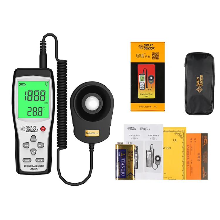 Smart Sensor Digital Illumination Tester Actinometer Light Meter AS823 Lux  Meter