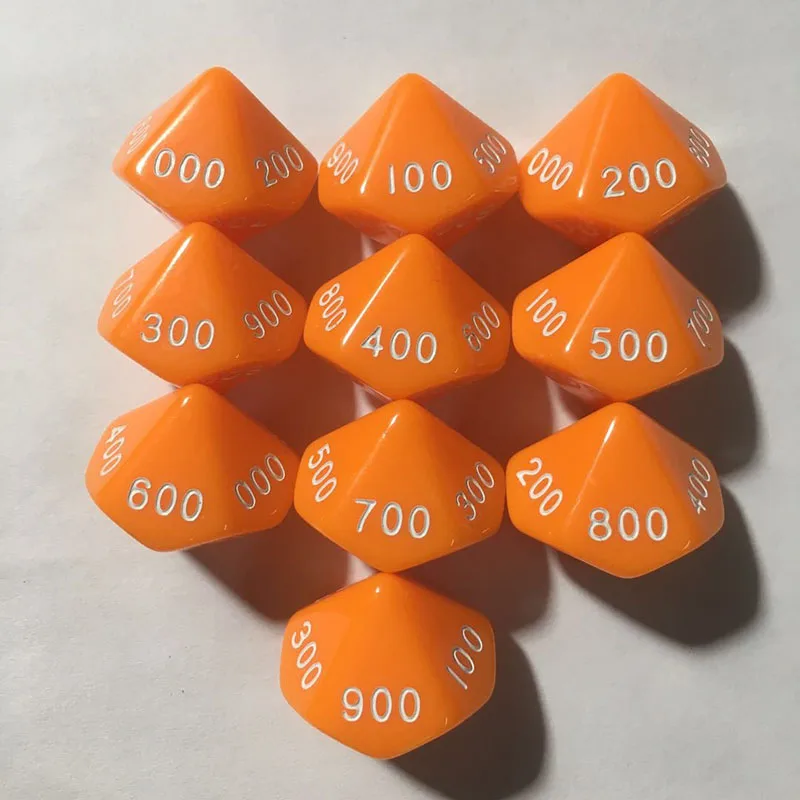 Dés Polyédriques D10 (0-9) - Lot De 10 Dés En Acrylique 16 Mm, Pour Jeux De Rôle DND, RPG, MTG, Jeux De Société