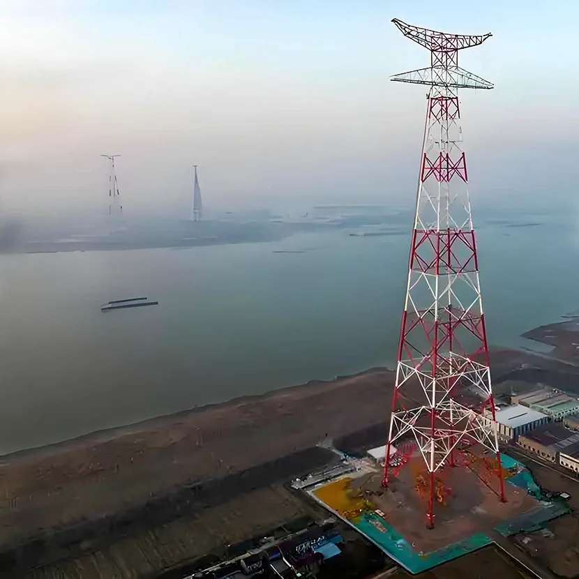 20-160m Height 10KV-550KV  High Voltage Power Transmission Tower Self-Support Hot-Dip Galvanizing Tubular Leg Tower