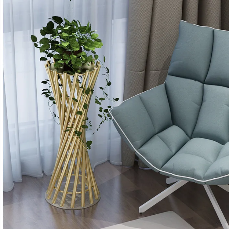 Nordic Flower Vine Display Storage Rack Indoor Metal Floor Plant Stand