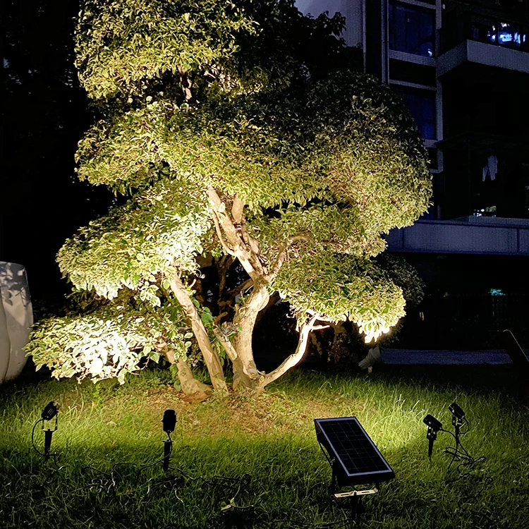 Led-solarstrahler Für Baumstatuen Und Landschaftsdekoration,Solarbetriebene Gartenbeleuchtung Für Außenbereich,Hof Und Terrasse