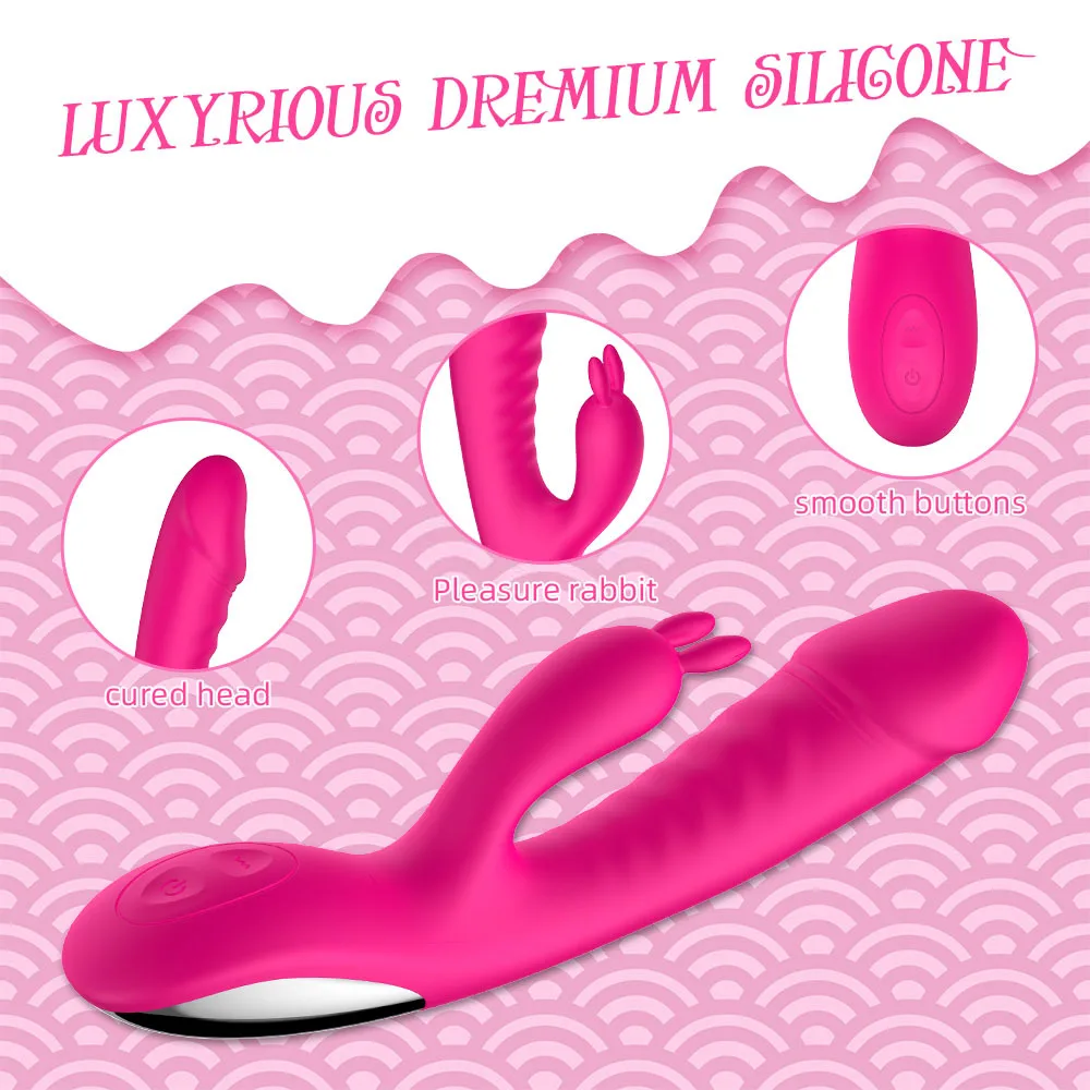 Handheld Thrusting Rabbit Dildo  Vibrator Clitoris G-Spot Stimulator Masturbation Rabbit Vibrators