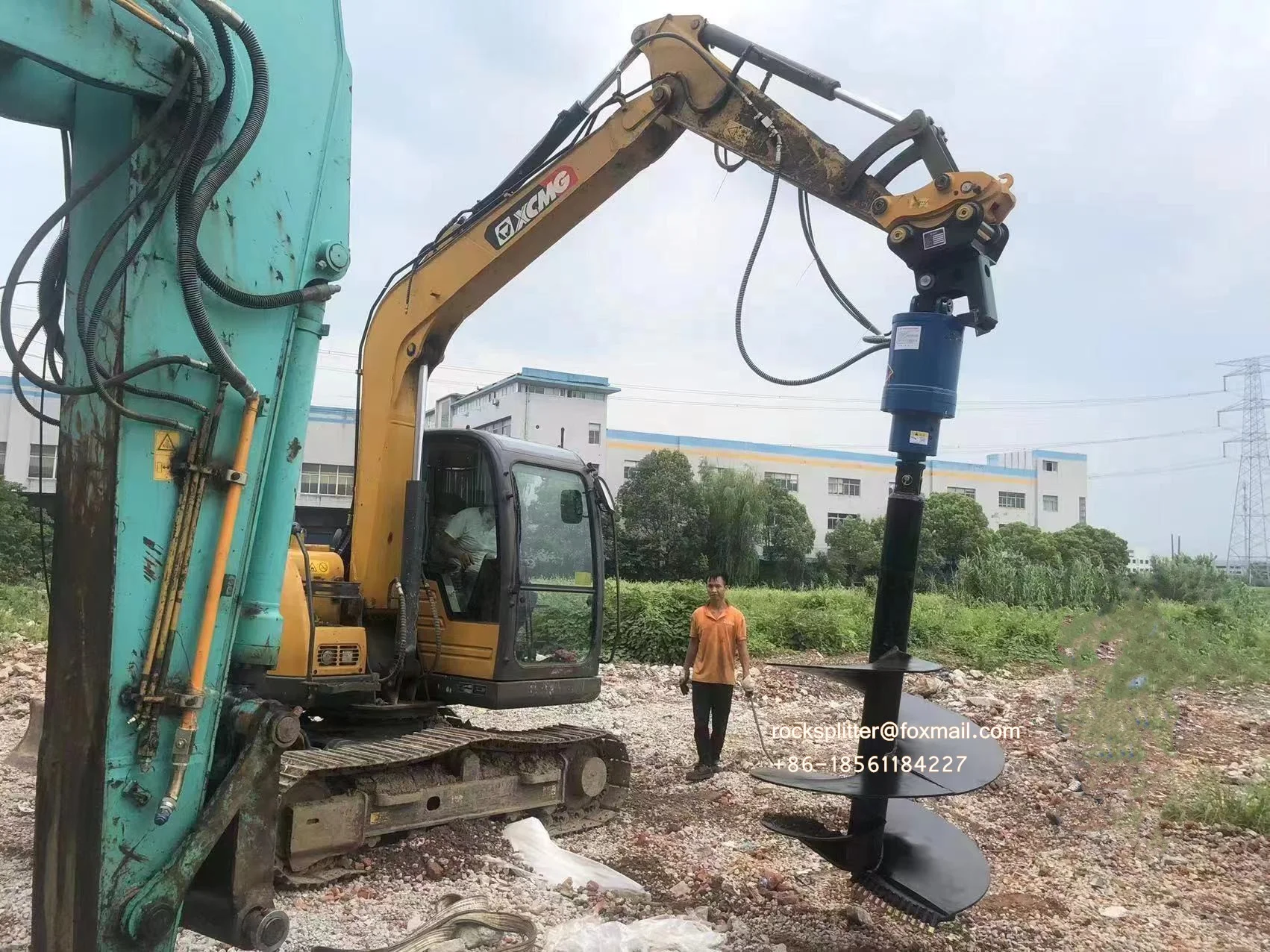 Excavator Attachments Hydraulic Rotary Drill Rigs Power Earth Augers 