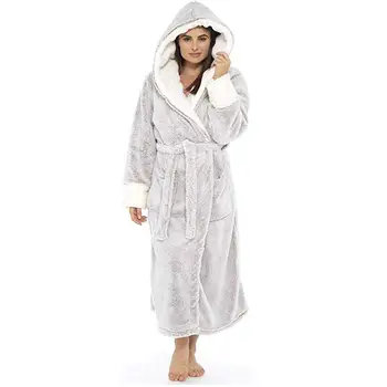 Hooded Women Bathrobe Winter Thick Warm Flannel Bath Robe Plus Size 5XL Couples Night Dressing Gown Double-layer Men Nightgown