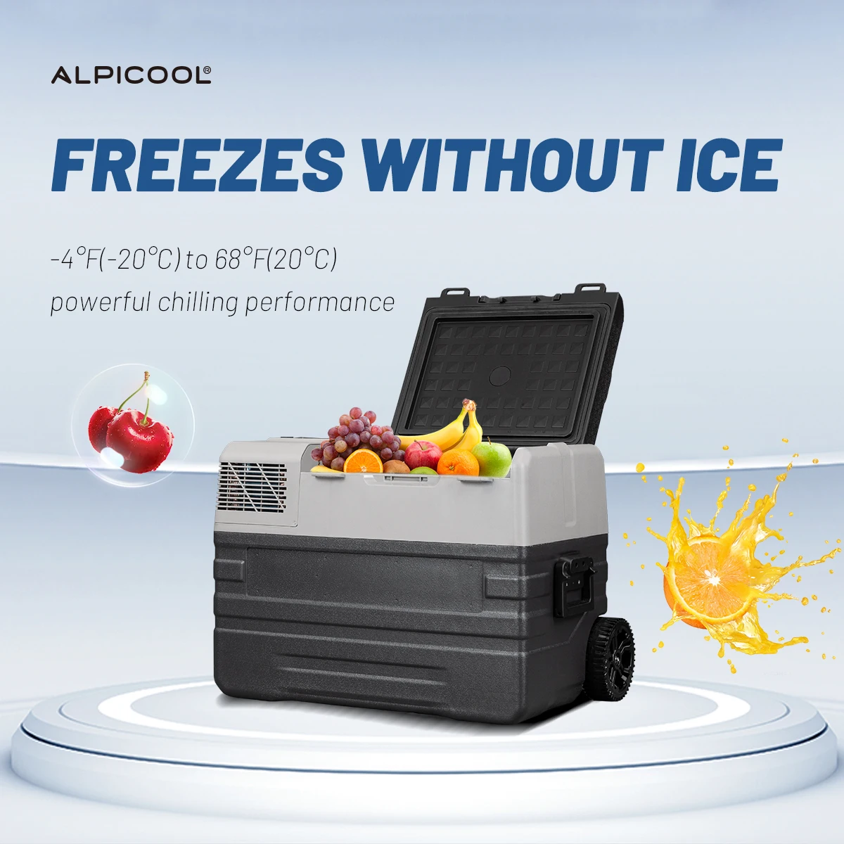 Alpicool NX52 52l App Control Fridge Car Mini Fridge 12V Dual Use  Camping Portable Car Cooler Outdoor Refrigerator with Wheels
