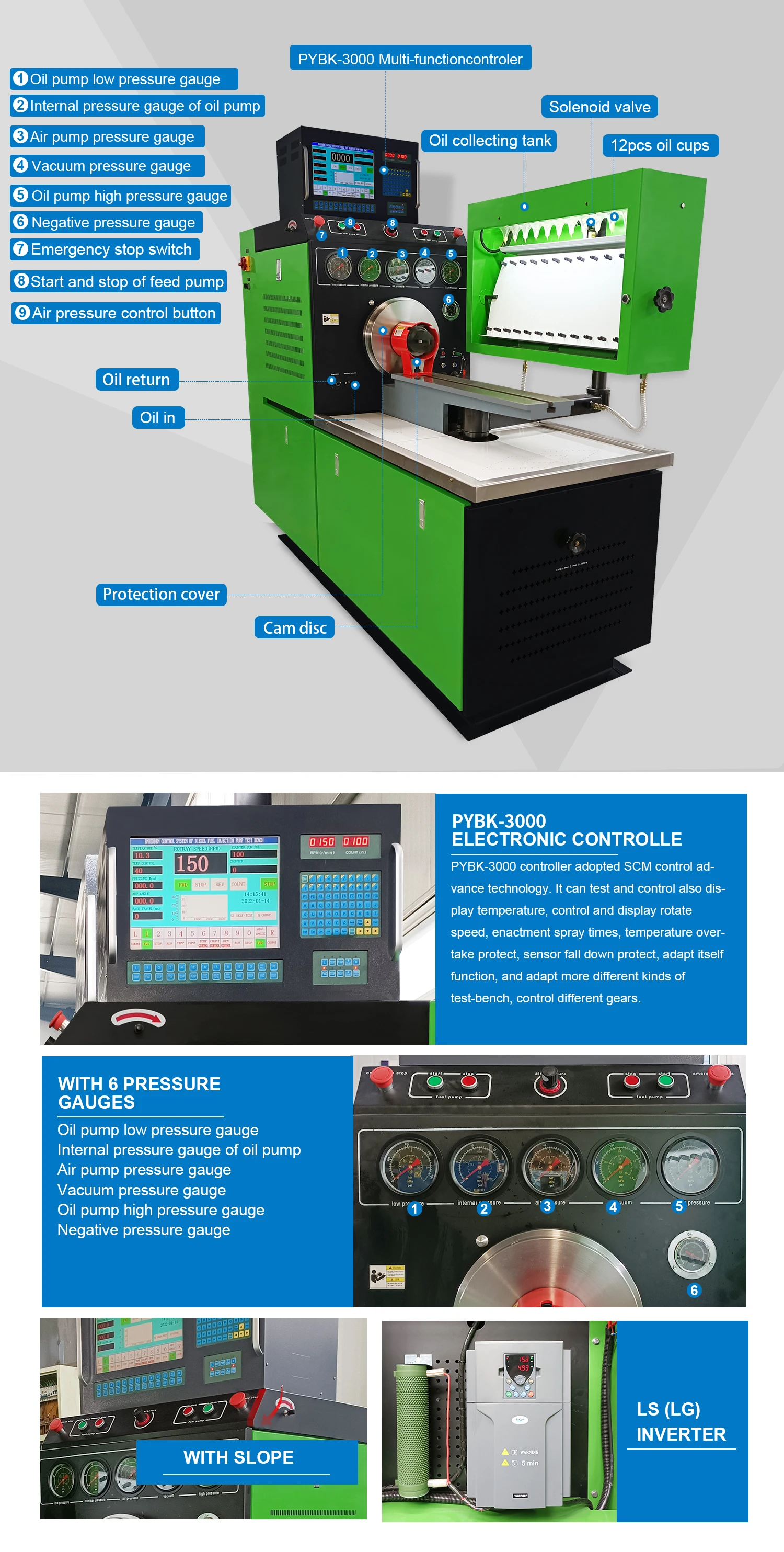 Bcs619 Diesel Fuel Injection Pump Calibration Machine Test Bench 12 Psb ...