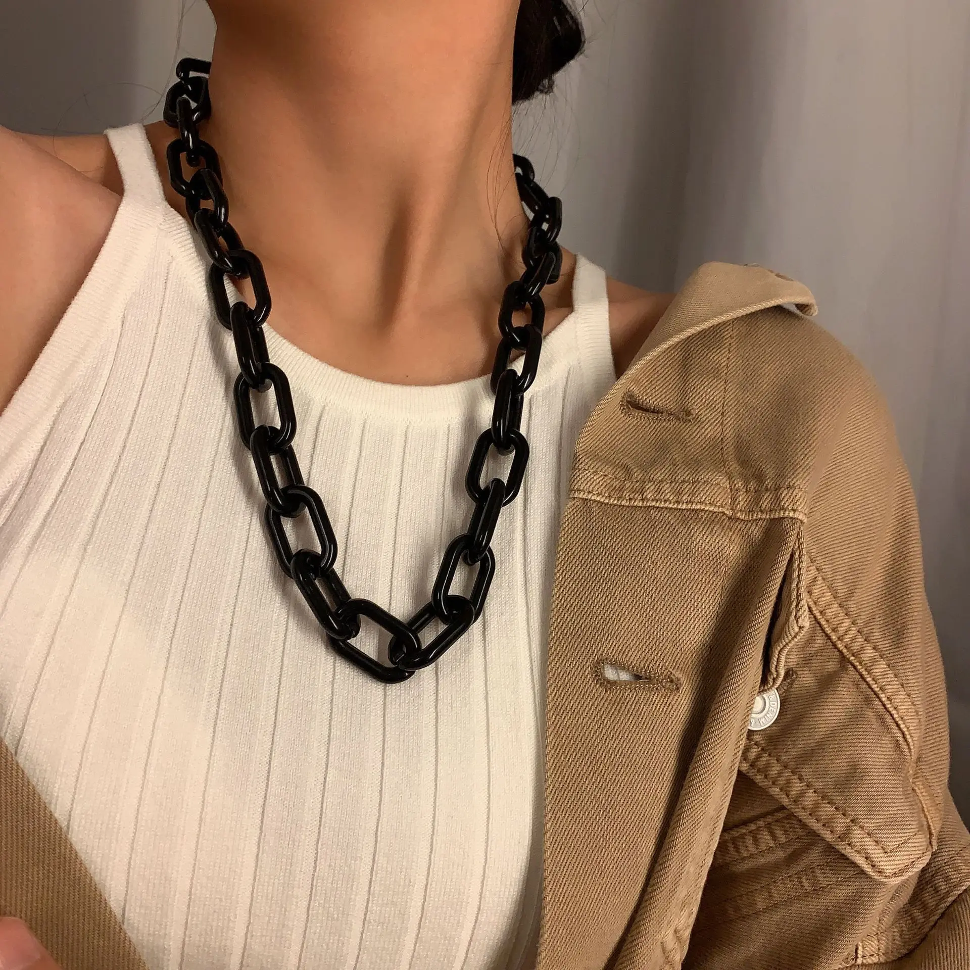Hesiod Punk Hip Hop Acrylic Necklace 