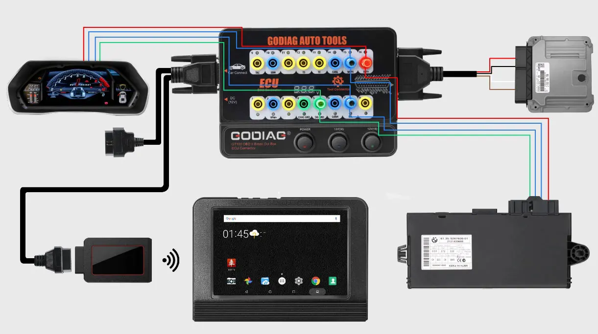 GODIAG GT100 Ferramenta Automotiva OBDII Caixa de Derivação Conector ECU Envio UE/EUA_voghion.com
