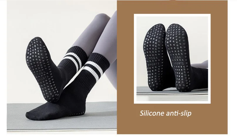Custom Cotton Non-slip Fitness Gym Sport Socks Women Grip Socks For ...