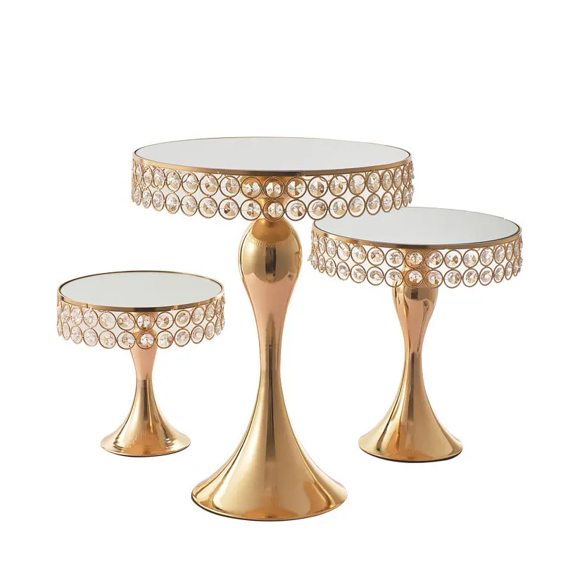3pcs/set Gold Mirror Cake Stand Crystal Cake Base Stand Swing Cake Stand  For Wedding Birthday Party Decoration - Buy Metal Mirror Wedding Cake  Stand,Metal Wedding Crystal Cake Stand Mirror,Gold Crystal Mirror Cake