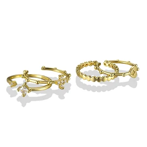 Muxcor Gold Plated Copper Alloy Four-piece Set Jewelry for Girls Fine Jewelry Fancy Jewellery for Ladies Tarnish Free Rings