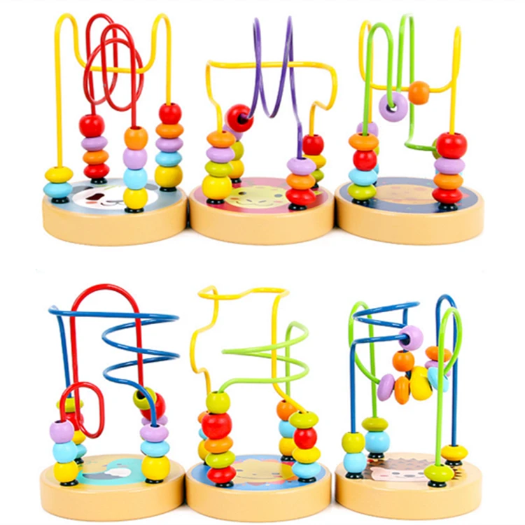 Детская красочная интеллектуальная деревянная обучающая игрушка, лабиринт, американские горки, бусины, игрушка