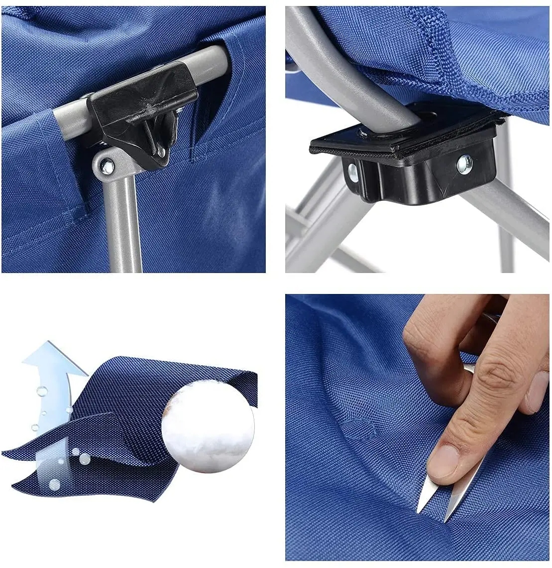 Woqi Outdoor Camping Moon Chair Folding Chair with Cup Holder and Back Pocket Supports up to 150 KG for Parks