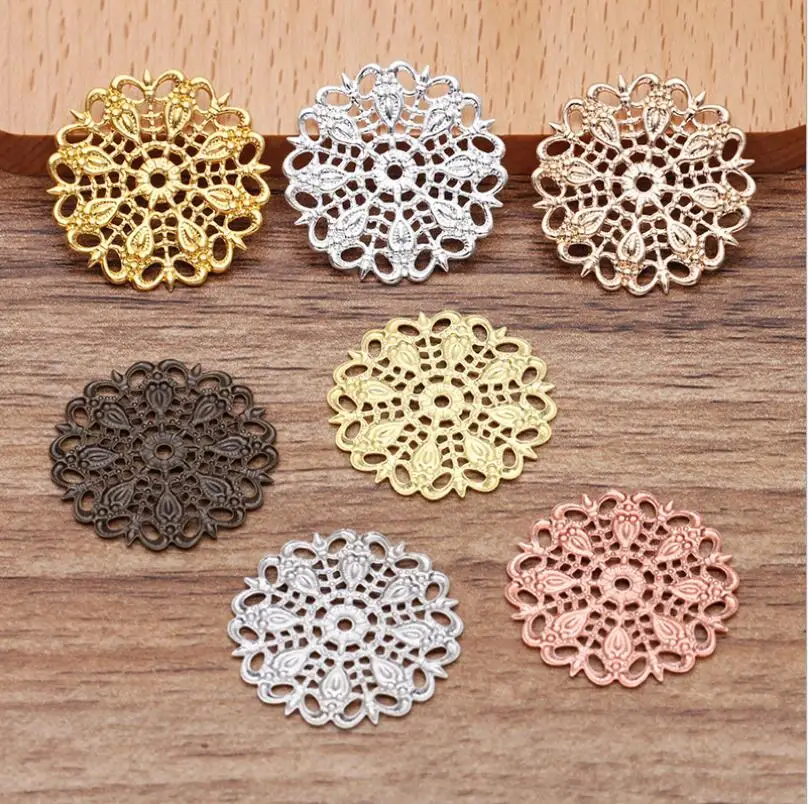 Gold Gear Connectors Seven Holes Clockwork Watch Parts Charms 25mm Set di 20 A7916 - Italia
