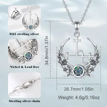 Merryshine Gioielli Sigillo di Lilith Ciondoli e Amuleti Ciondolo di Protezione Lilith Collana con Catena in Argento