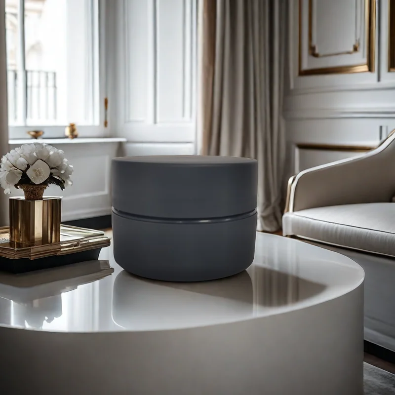 60g Matte Black Cosmetic Jar Packaging With Box Empty Face Mask Packaging Cosmetic Double Deck 2oz Jar