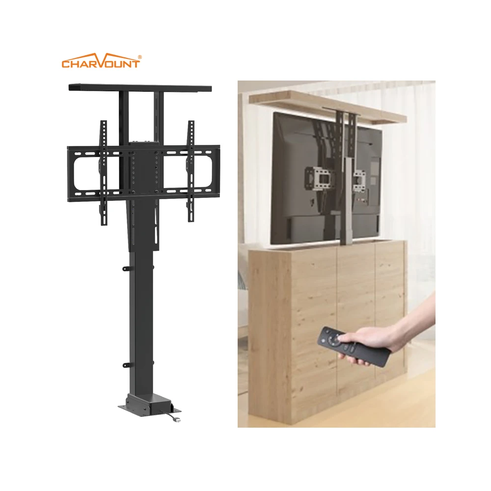Charmount Electric Remote Control Screen Mount Telescopic TV Mount Wholesale Motorized TV Lifting Stand in the Cabinet