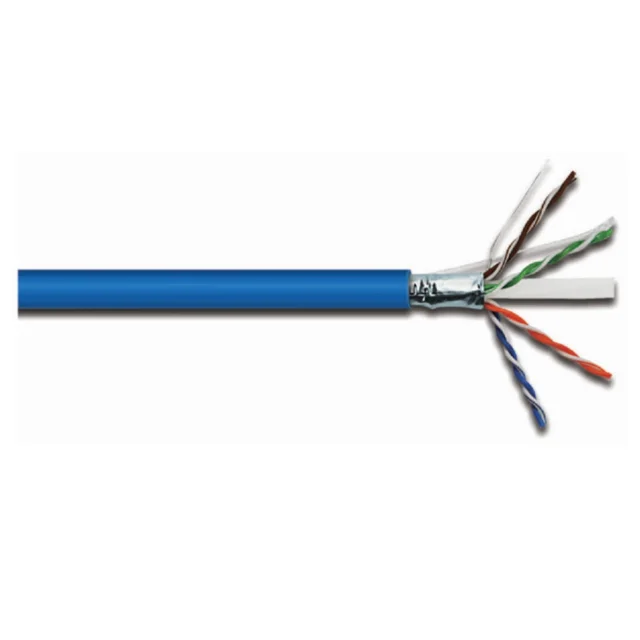 Custom Length CE ISO Certified Fluke Tested LSZH 23 24AWG 550MHz Shielded Cat6 FUTP Cable for 10G Industrial Automation