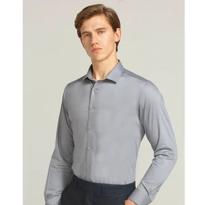 Men's Luxury Anti-Wrinkle Breathable Bamboo Fiber Formal Shirts Long-Sleeved Striped Casual Style with OEM Service Available