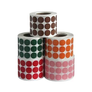 Wholesale Custom Logo Colourful Round PET Adhesive Clothing Bags Sticker for Promotion Grocery & Exhibitions