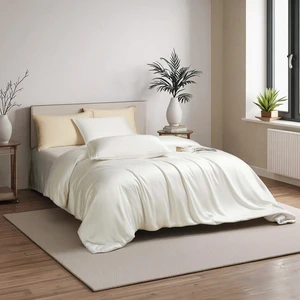 Organic Hotel Luxury Woven 100% Bamboo Non-Disposable Solid Customizable Simple Quality 300tc All-Season Four-Piece Bed Set