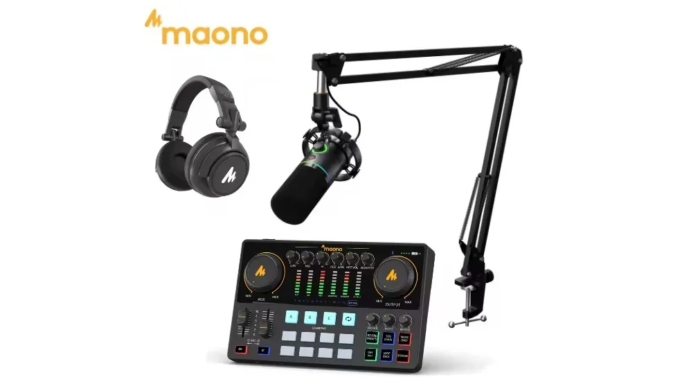 MAONO PD200XS XLR/USBダイナミックマイクRGB、ソフトウェアミュート