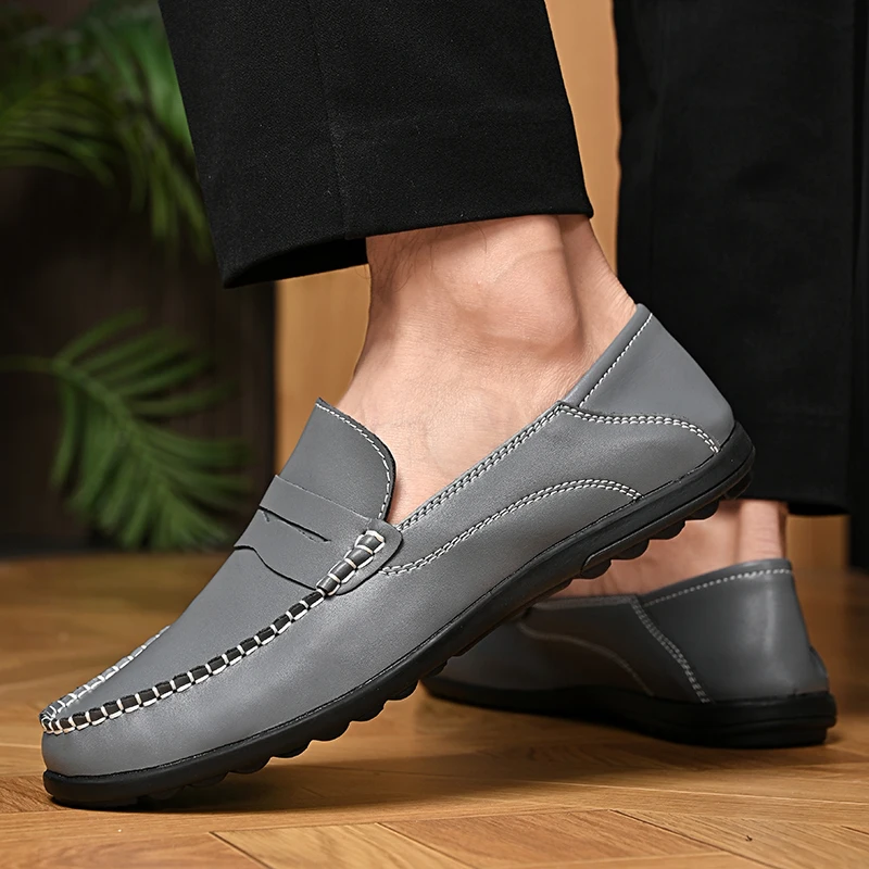 Factory Supply In Ready Stock Genuine Leather Office Business Party Wedding Men Dress Light Weight Casual Loafers Shoes