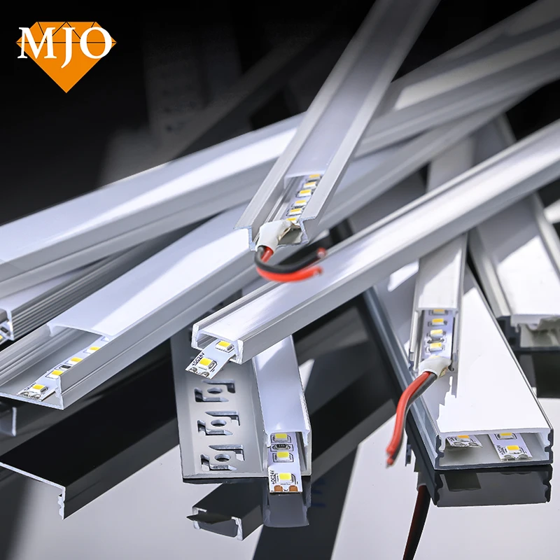 Фошань MJO OEM логотип алюминиевый профиль для светодиодной ленты светодиодная полоса канал для украшения шкафа линейный профиль свет