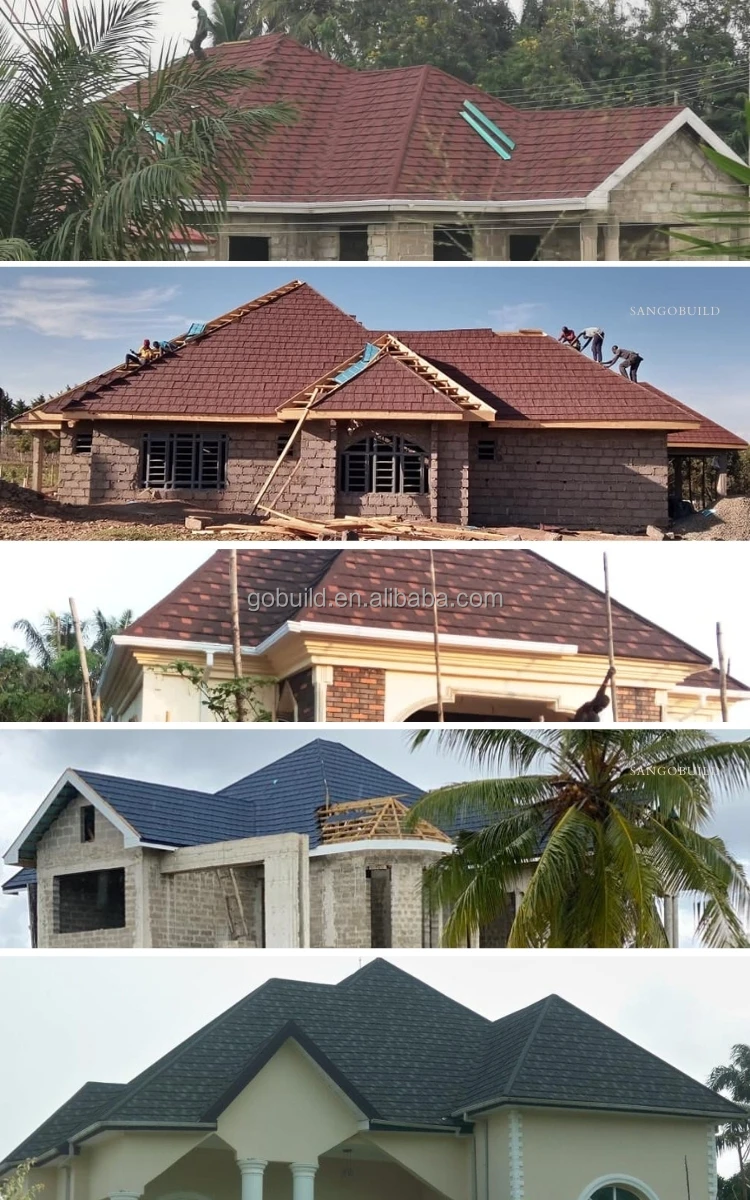Sangobuild Stone Coated Corrugate Metal Tiles Roofing Tile For Roofs