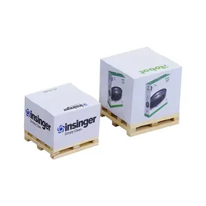 Custom Print Wood Pallet Memo Cube Self-Stick Pads 4 Sides Printed Sticky Paper Memo Pad Block