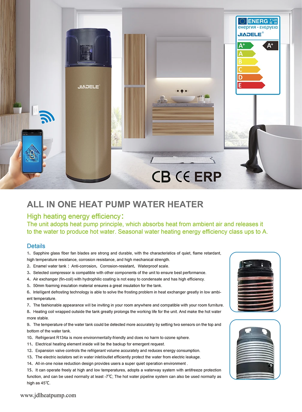 Water Heater, JIADELE, ROHS, Inverter, R290 - detail 18