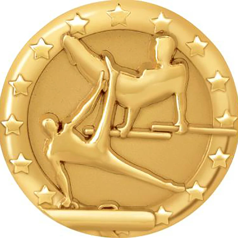 Благородный производитель металла гимнастика медаль значок на заказ логотип Трофи премии Craft булавки