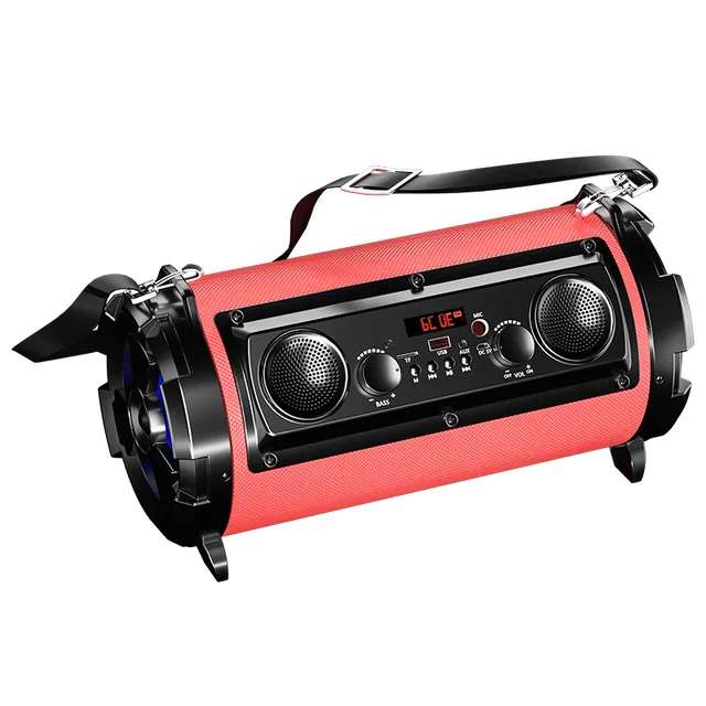 Sing-e ZQS1602 Portable 20W Bluetooth Subwoofer Speaker with LED for Home or Outdoor Karaoke OEM Cylinder Subwoofer