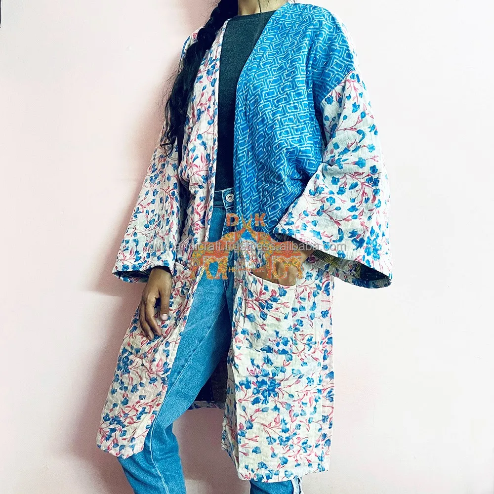 Recycled Vintage Silk Collar Kimono Jacket