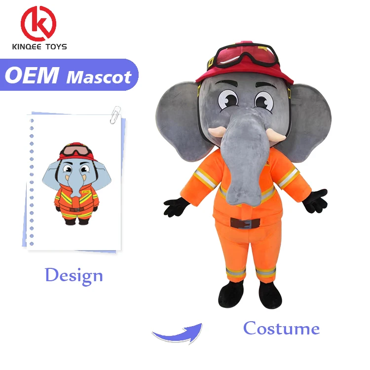 OEM  Factory 3D Design High Quality Custom Mascot Costumes Realistic Elephant Character Mascot Costumes