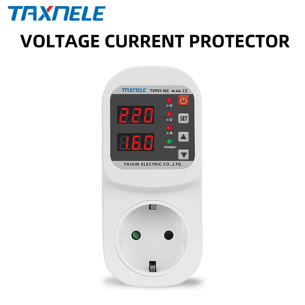 Automatic Voltage Protector Socket AC 220V Adjustable 16A Power Surge Protector EU Plug Socket Voltage Safe Refrigerator Protect
