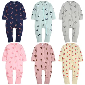Baby Bodysuit Toddler Rompers Double Zipper Double Zipper Jumpsuit Baby Sleepsuit Cotton Pajamas