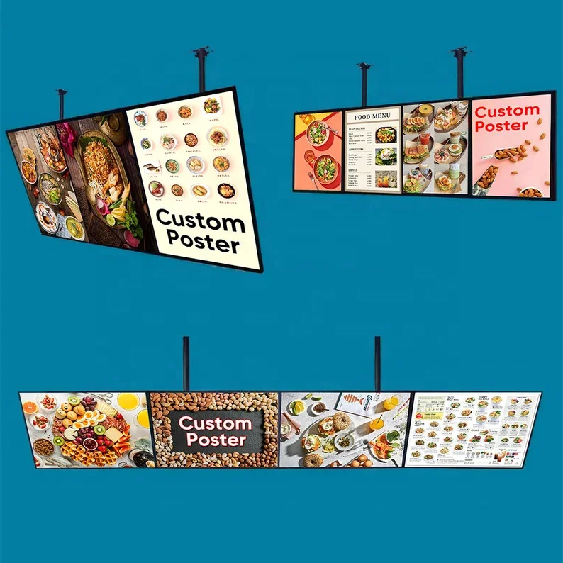 Customized LED Snap Frame Advertising Light Box Display for Restaurants and Shopping Malls Wall-Mounted Ultra-Thin Menu Board