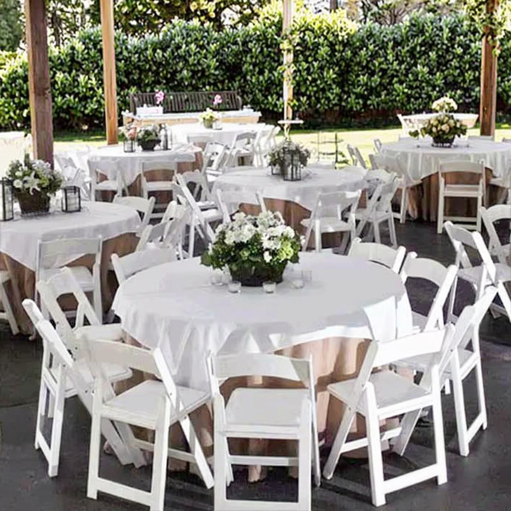 Factory Wholesale Portable PP Padded Folding Chair White Garden Wedding  Event Party Chairs for School Kitchen Villa for Outdoor