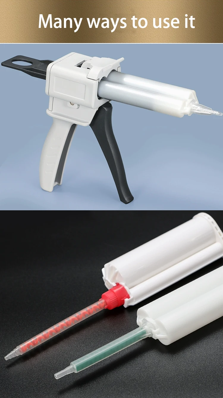 Plastic Dual Cartridges 50ml 21 Glue Dispensing Mixing Tip Ab Glue