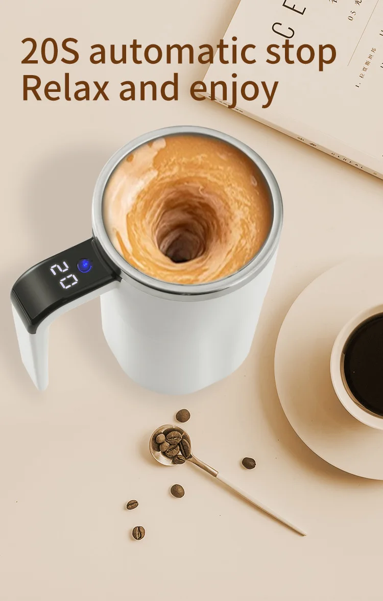 FAST Custom Lazy Coffee Mug Plastic USB Powered Portable Automatic Mixing Cup With Magnetic Design And Blender Function_voghion.com