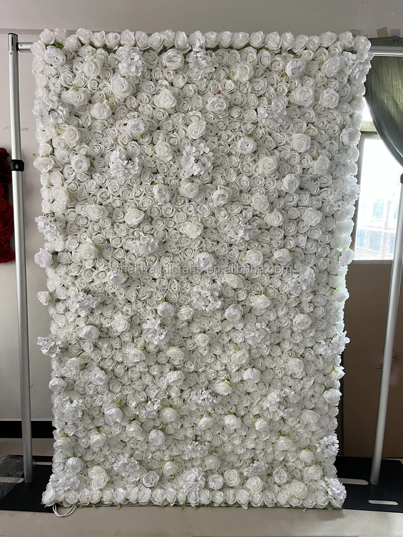 White Rose Flower Wall Backdrop For Wedding Photography Background