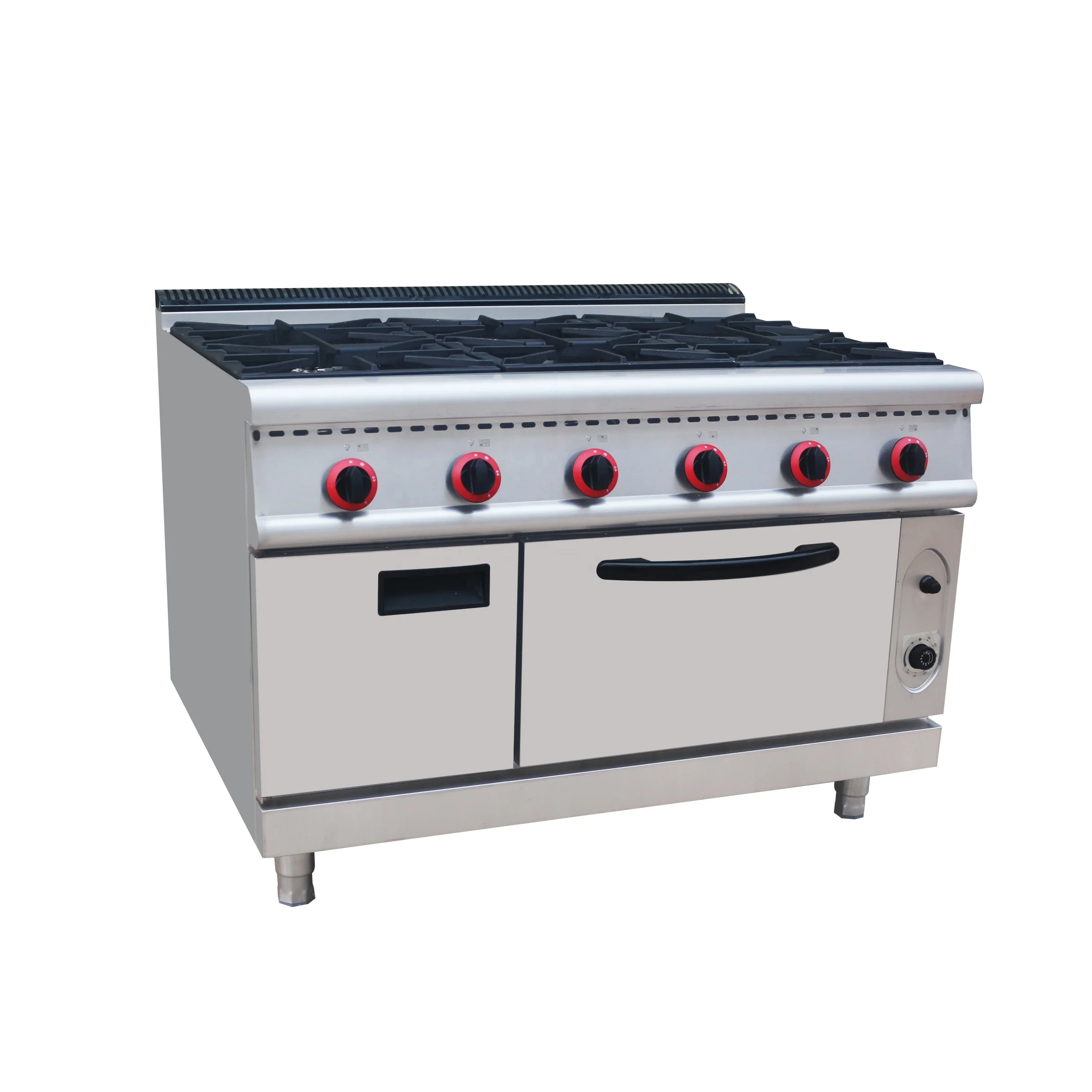 6 Burners Commercial Kitchen Freestanding Gas Stove With Oven