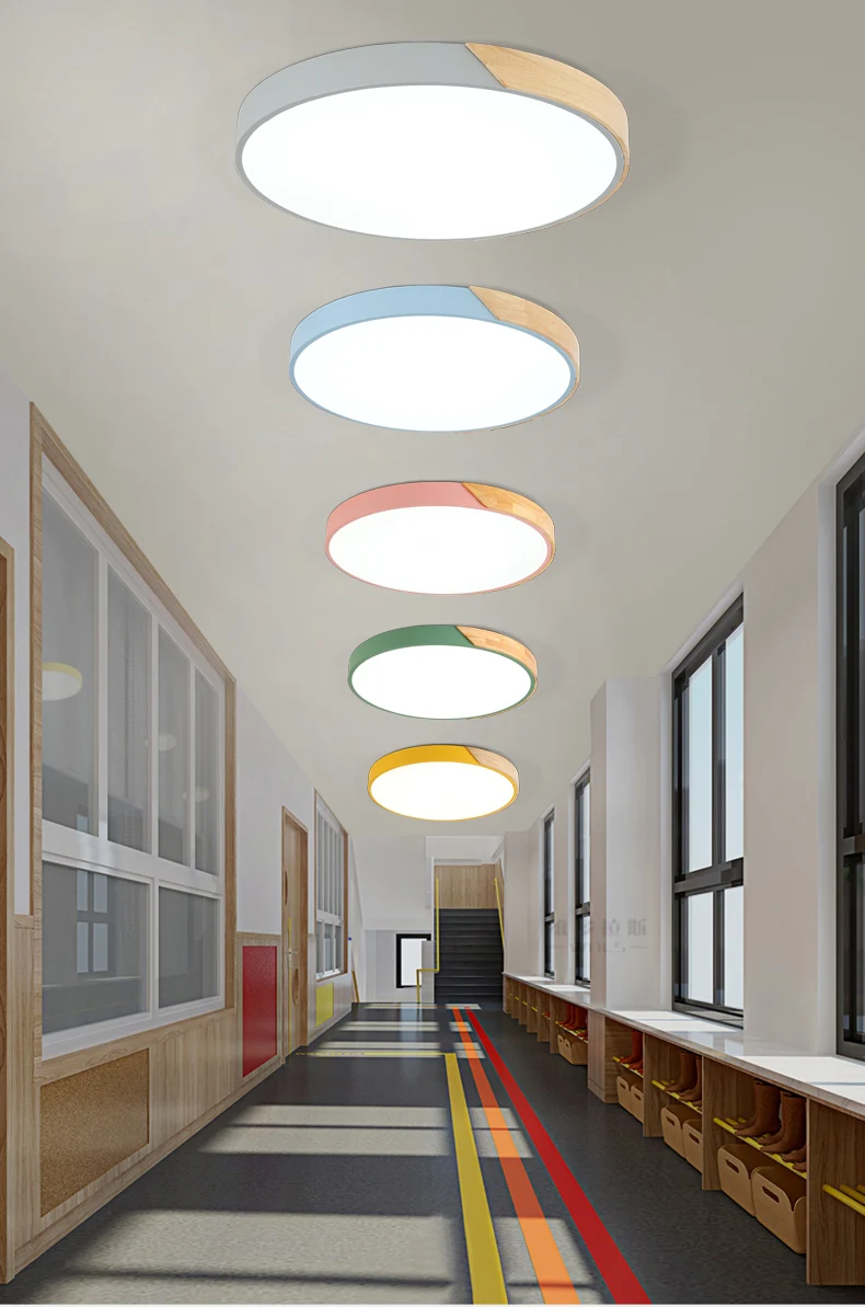 Meerosee  Modern Surface Mounted Bedroom Ceiling Light Colorful Ceiling Lamp Round LED Ceiling Lamp MD86739