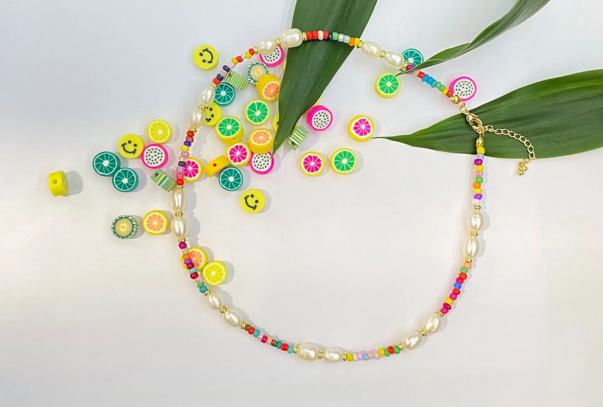Gargantilla De Cuentas De Perlas De Piedra, Collar Hecho A
