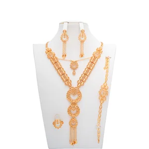 Arab Indian Gold Plated Set Gold Plate Women's Set Jewelry Kit Designer Earring Sets