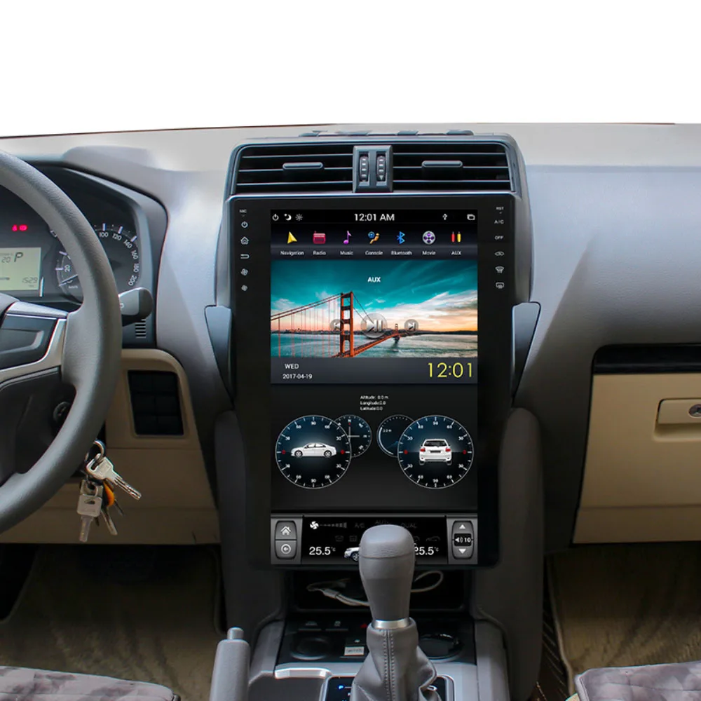 Android 11 for Toyota Land Cruiser Prado 150 Tesla Style Big Touch Screen Car Multimedia Player 128G GPS Audio Radio Head Unit