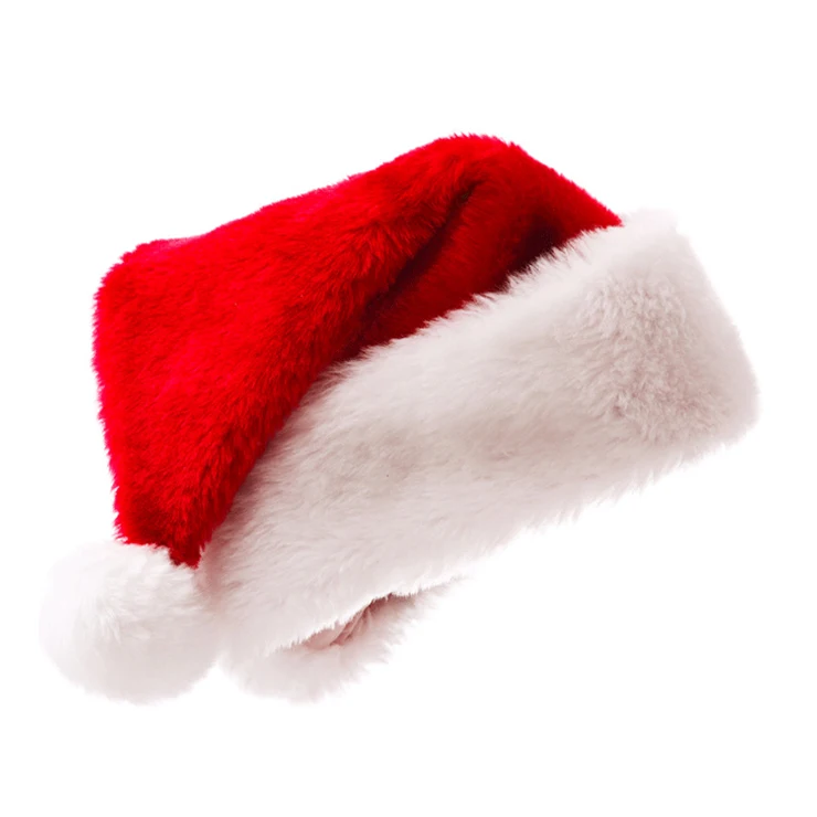 4PCS Gorro Rojo de Santa Claus Gorro de Felpa de Papá Noel Gorro de Papá Noel Rojo y Blanco Lindo Sombrero Rojo de Santa Gorro de Navidad de Felpa Suave Gorro de Papá Noel para Adultos de Felpa