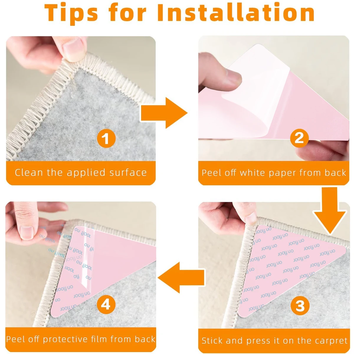 Packing Rug Small Size Compo Packing Rug Grippers Triangle Anti Slip Non Curling ...