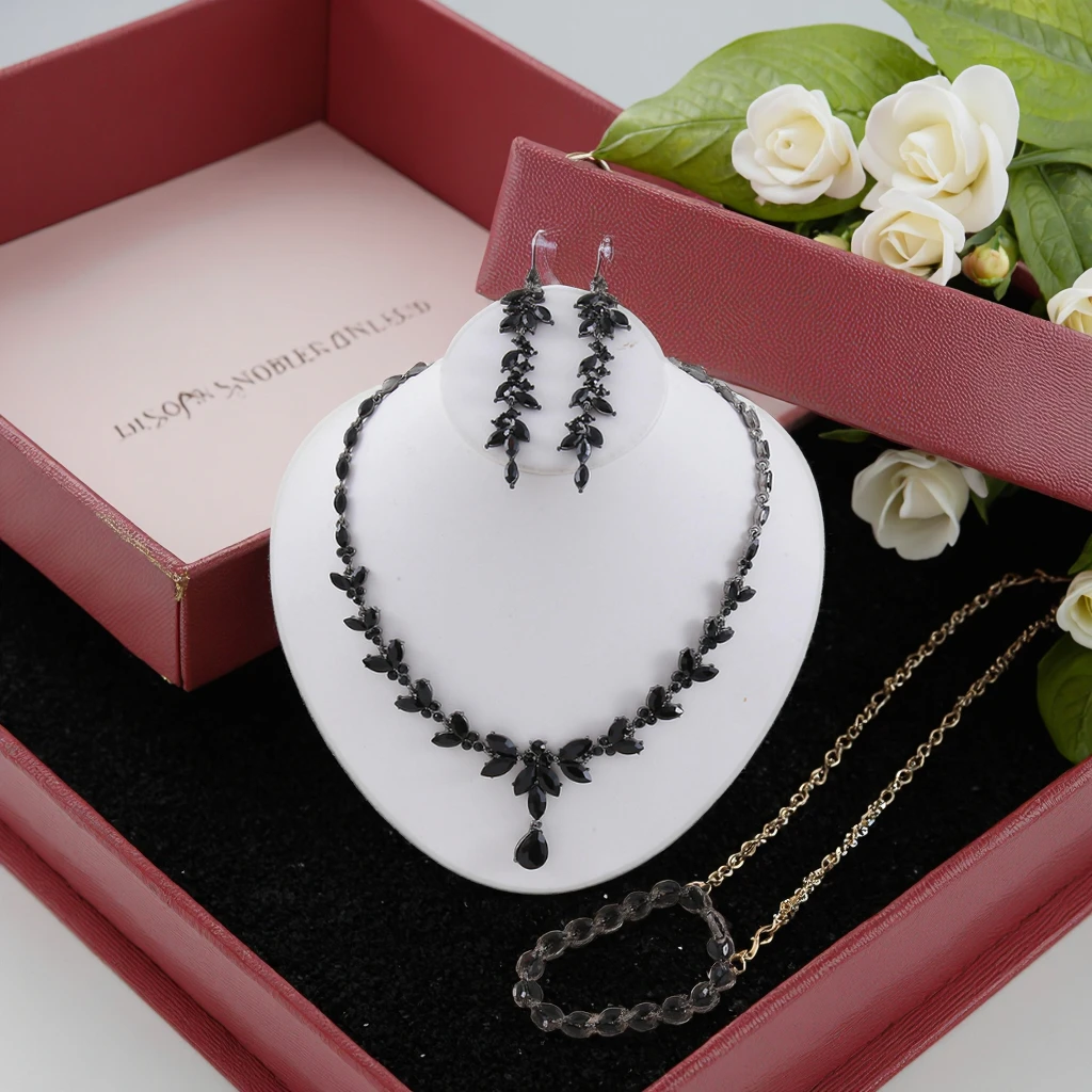 Luxury Vintage Zircon Jewelry Set for Weddings